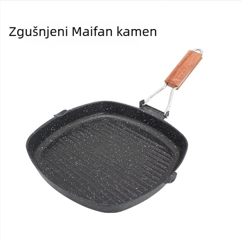 Tava za prženje od visokokvalitetnog željeza s neprijanjajućim premazom, za prženje i grilanje, dubina 3,5 cm, pogodna za plin i indukciju
