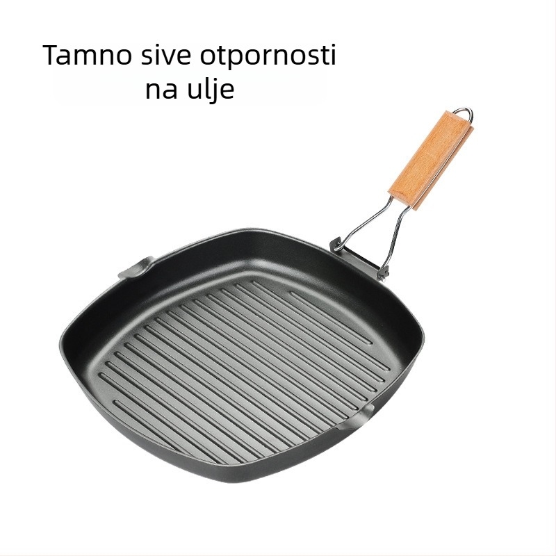 Tava za prženje od visokokvalitetnog željeza s neprijanjajućim premazom, za prženje i grilanje, dubina 3,5 cm, pogodna za plin i indukciju