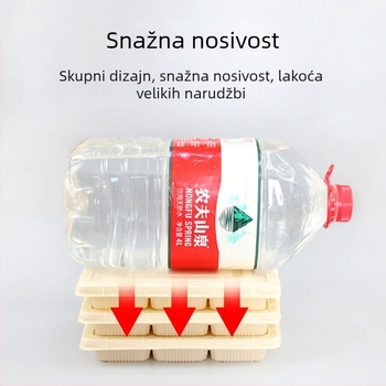 Jednokratna kutija za knedle za dostavu, baza od kukuruznog škroba, prilagodljiva, moguć tiskanje logotipa, biološki razgradiva