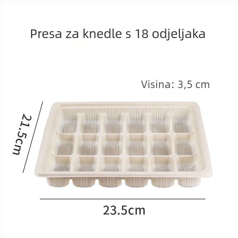 Jednokratna kutija za knedle za dostavu, baza od kukuruznog škroba, prilagodljiva, moguć tiskanje logotipa, biološki razgradiva
