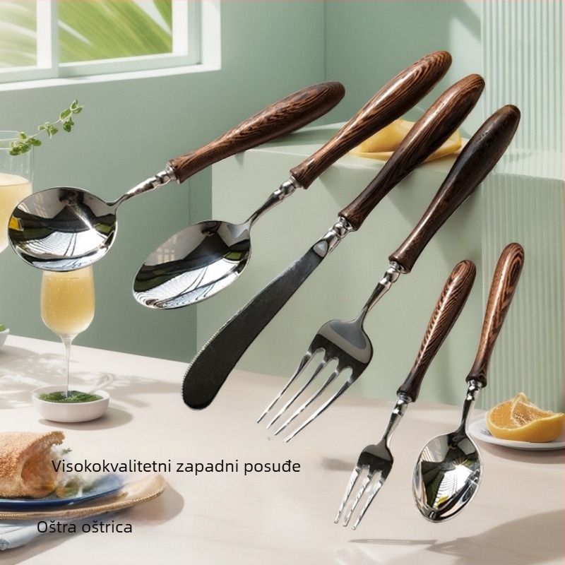 Set noževa za steak, vilice i žlice, Careno, nehrđajući čelik 304, nordijski stil, jednostavan stil, svadbeni dar