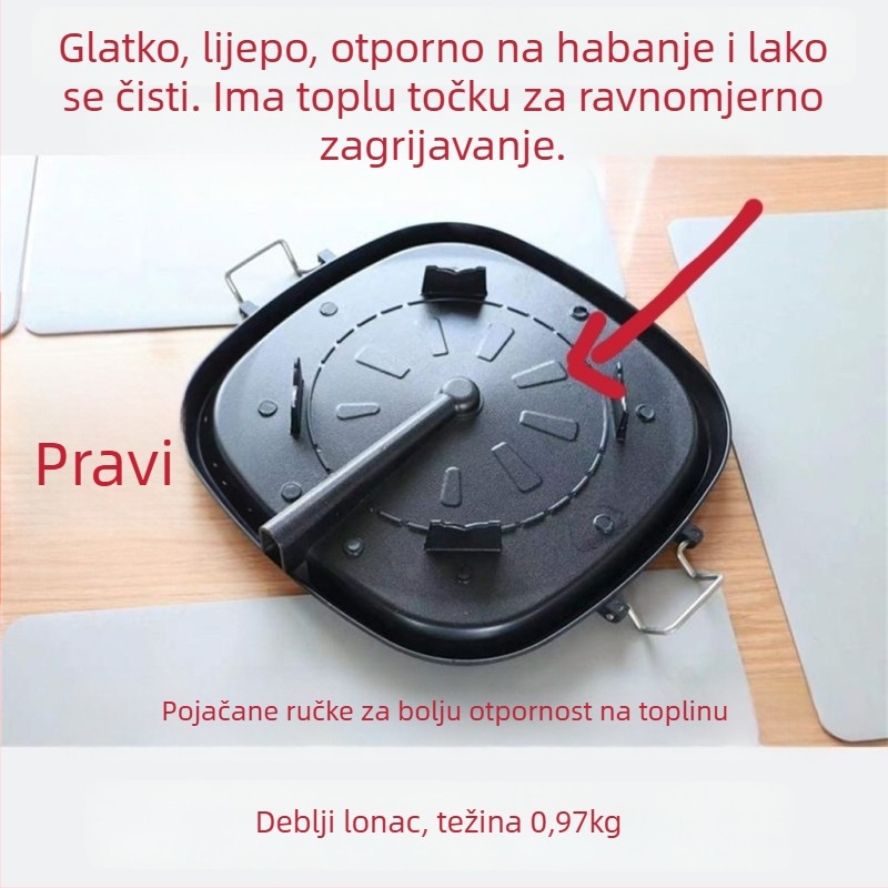 Korejska kvadratna ploča za roštilj od Maifan kamena – bezdimna, antiadhesivna površina, kompatibilna s otvorenim plamenom, sklopiva
