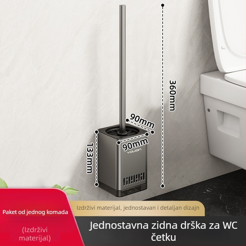Zidna četka za WC, nehrđajući čelik, za čišćenje kupaonice.