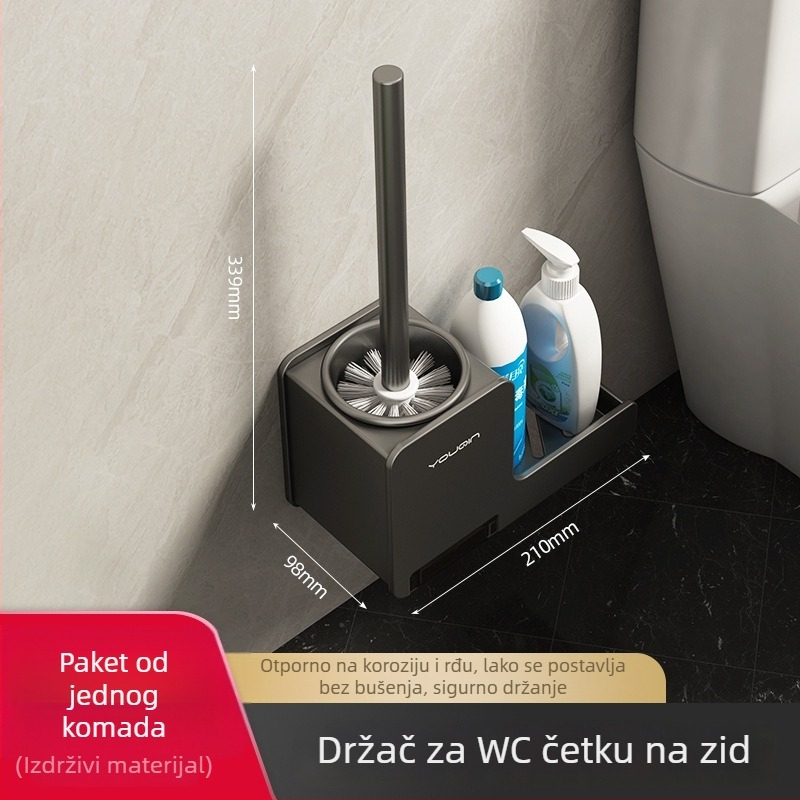 Zidna četka za WC, nehrđajući čelik, za čišćenje kupaonice.