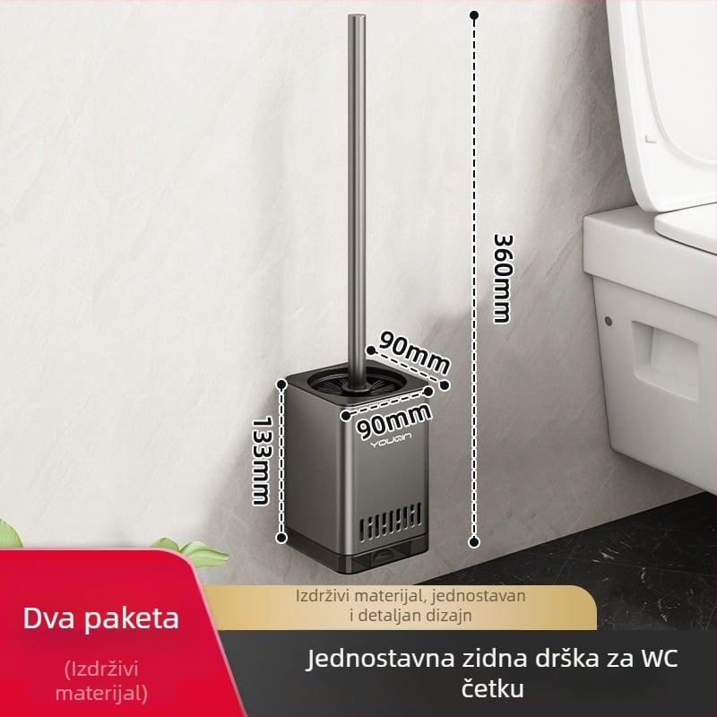 Zidna četka za WC, nehrđajući čelik, za čišćenje kupaonice.
