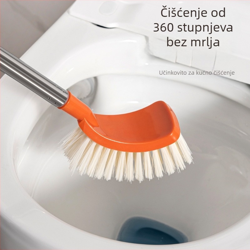 Četka za WC s dugim drškom, zidni držač, bez bušenja, plastična konstrukcija
