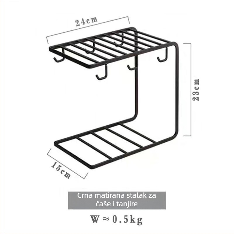 Držač za šalice kave s visećim dizajnom, europski stil, lagani luksuzni retro, od željeza, skladištenje šalica