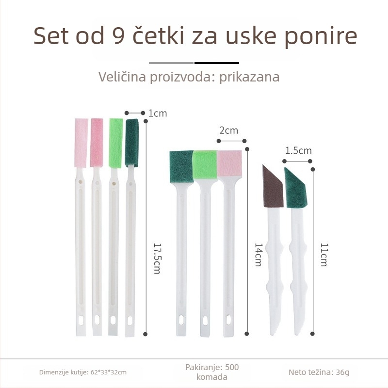 Četka za uske prostore za čišćenje WC-a, kupaonice, prozora i kuhinje | Brand: Wangshe | Materijal: Plastika | Funkcija: Čišćenje