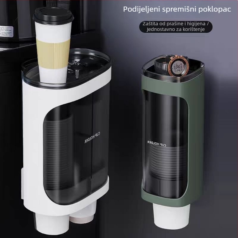 Stenski držač čaša (plastičan; bez bušenja; zidna montaža; skandinavski stil)
