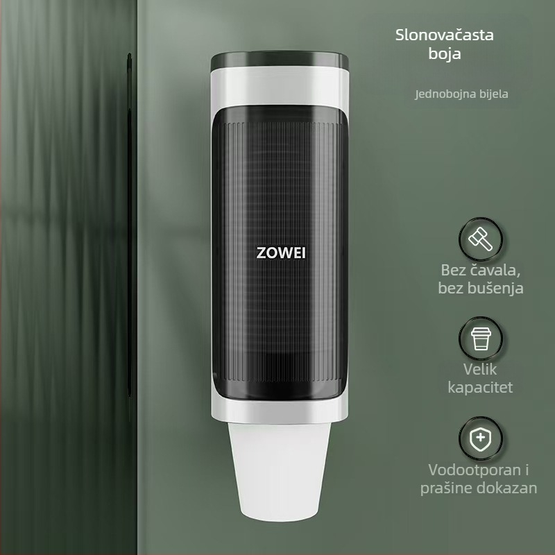 Stenski držač čaša (plastičan; bez bušenja; zidna montaža; skandinavski stil)