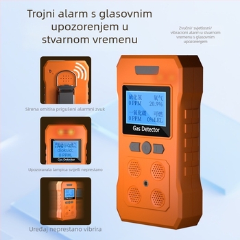 PLT824 prijenosni četvero-in-uno detektor plinova za O2, H2S i CO; preciznost ≤ ±5% FS; napajanje DC 3.7V