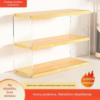 Akrilni stolni organizator za pohranu s 6 razina, visi, za čaše i kozmetiku