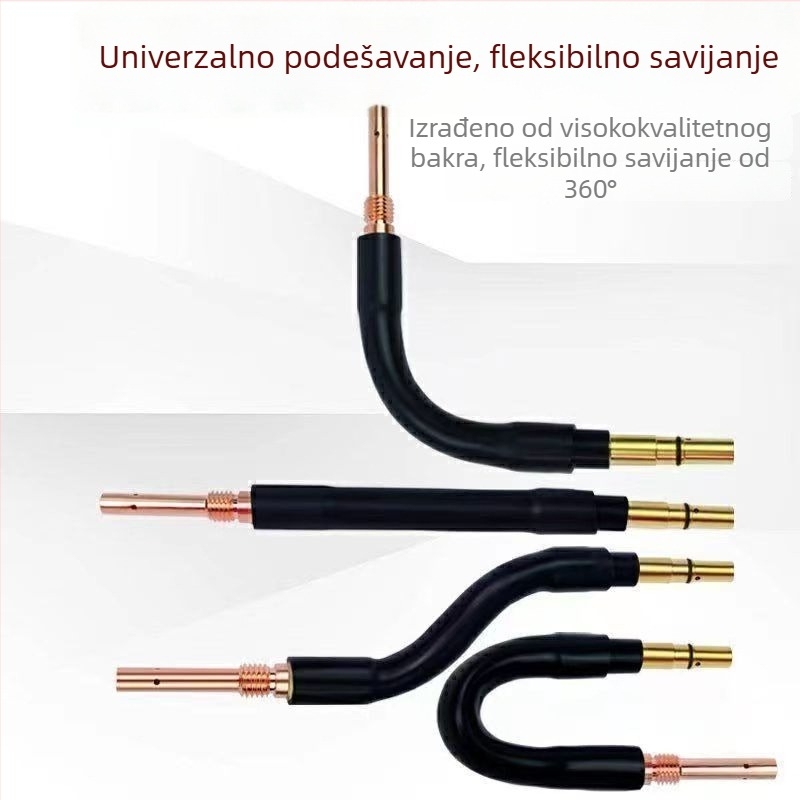 New Jinghang zavarački pištolj s sekundarnom zaštitom, savitljivim vratom i univerzalnom ravnom cijevi, bakreno jezgro, 200/350/500 A