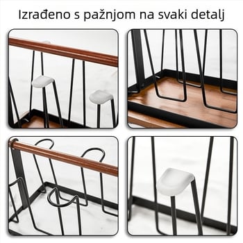 Držač za čaše s odvodnim dršacem, invertirani držač za čaj, kuhinjski organizator za čaše, moderan minimalistički stil (Materijal: Drugo; Stil: Moderni minimalizam; Tip stila: Svijetao luks retro; Funkcija: Skladištenje; Pokretanje: 2025)