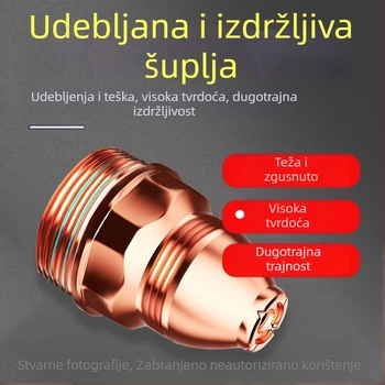 Mlaznica za plazma rezanje P80, elektroda, kontakt Black Wolf, kompatibilno s LGK-100/120/80, Clay League, za zračno plazma rezanje, 1–45 mm