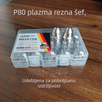 Mlaznica za plazma rezanje P80, elektroda, kontakt Black Wolf, kompatibilno s LGK-100/120/80, Clay League, za zračno plazma rezanje, 1–45 mm