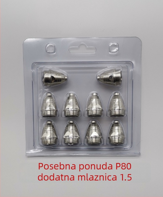 Mlaznica za plazma rezanje P80, elektroda, kontakt Black Wolf, kompatibilno s LGK-100/120/80, Clay League, za zračno plazma rezanje, 1–45 mm