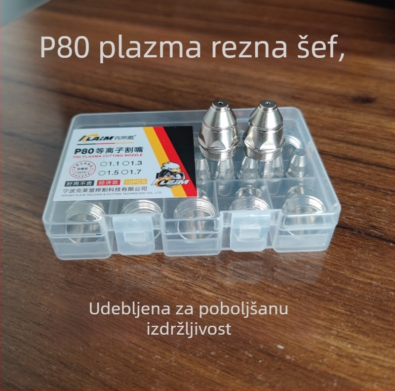 Mlaznica za plazma rezanje P80, elektroda, kontakt Black Wolf, kompatibilno s LGK-100/120/80, Clay League, za zračno plazma rezanje, 1–45 mm