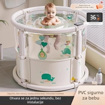 Sklopiva PVC kanta za kupanje beba – unutarnja upotreba, prozirna, dječja kada