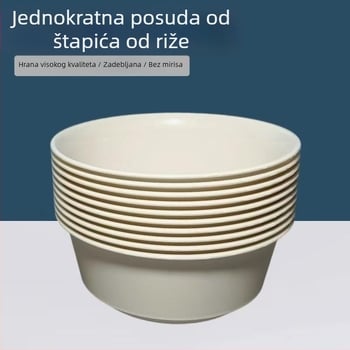 Jednokratna zdjela za hranu, prehrambene kvalitete, okrugla, zgušnjena, na bazi škroba