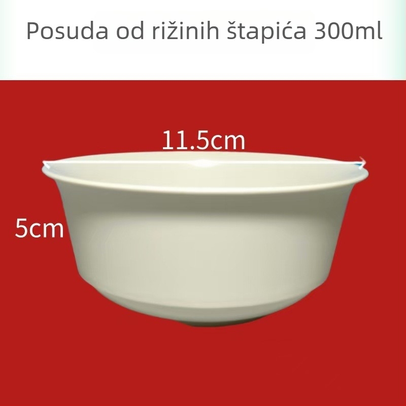 Jednokratna zdjela za hranu, prehrambene kvalitete, okrugla, zgušnjena, na bazi škroba