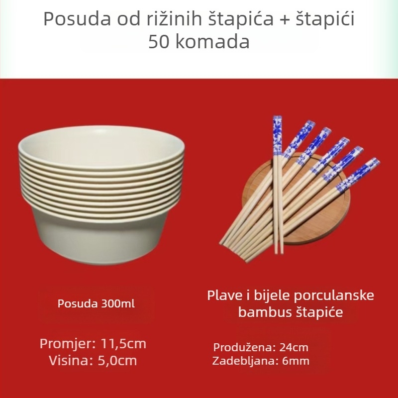 Jednokratna zdjela za hranu, prehrambene kvalitete, okrugla, zgušnjena, na bazi škroba