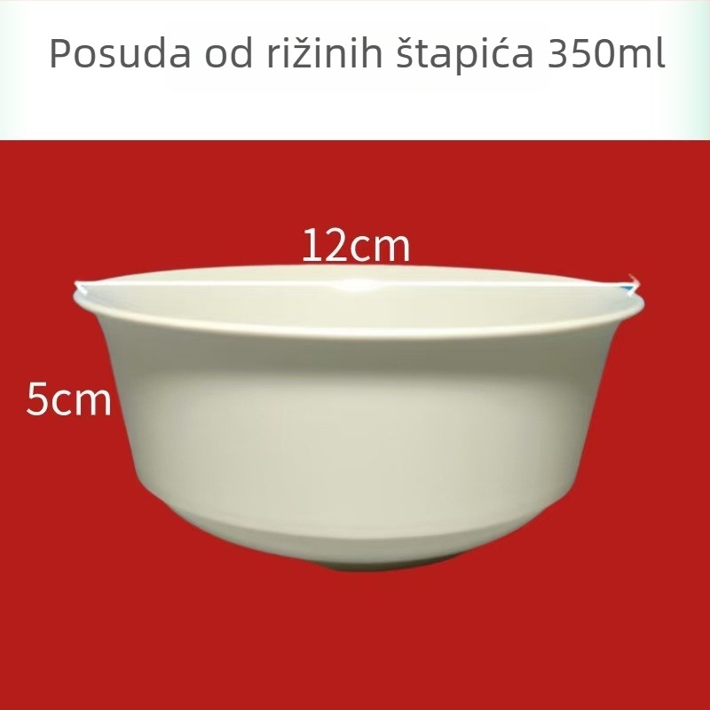Jednokratna zdjela za hranu, prehrambene kvalitete, okrugla, zgušnjena, na bazi škroba