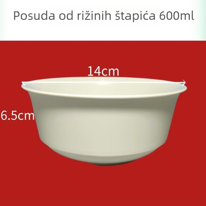 Jednokratna zdjela za hranu, prehrambene kvalitete, okrugla, zgušnjena, na bazi škroba