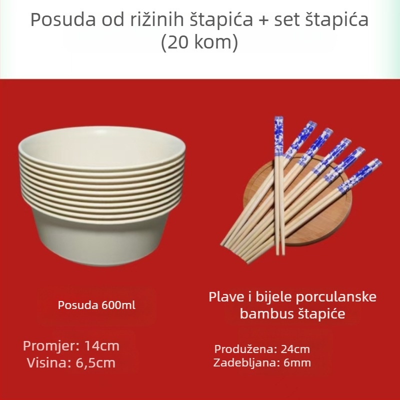 Jednokratna zdjela za hranu, prehrambene kvalitete, okrugla, zgušnjena, na bazi škroba