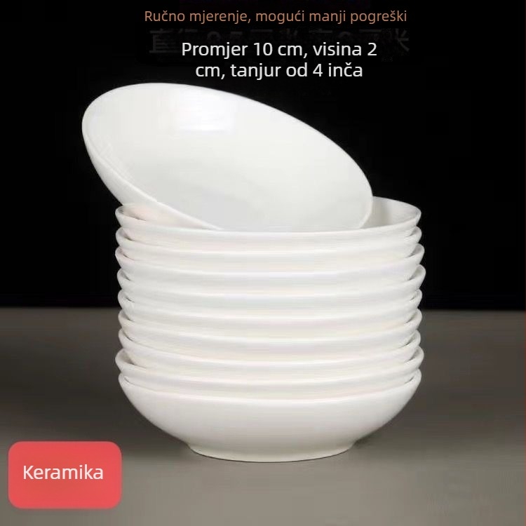 Keramička posuda za dipove, okrugla, jednostavan stil, mogućnost tiska loga; prikladno kao konferencijski poklon