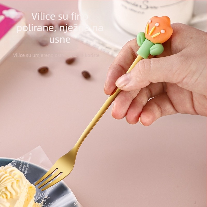 Medaya set viljica za voće od nehrđajućeg čelika s cvjetnim uzorkom, u kreativnom stilu