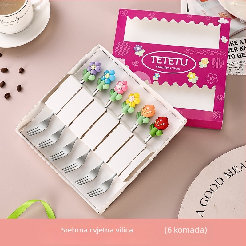 Medaya set viljica za voće od nehrđajućeg čelika s cvjetnim uzorkom, u kreativnom stilu