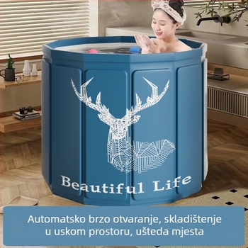 Prijenosna sklopiva kanta za kupanje – vodootporna tkanina + PVC, bez montaže, za kupanje