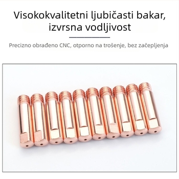 Potrošni materijal za zavarivanje: MIG zavarivanje sa zaštitnim plinom, kontaktna špička, mlaznica za europski stil pištolje za zavarivanje