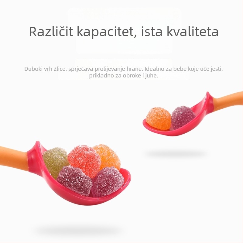 Set za učenje prehrane bebinih žlica – minimalistički dizajn, PP materijal, za djecu od 6 mjeseci, 1 komad, Green Sophora Valley