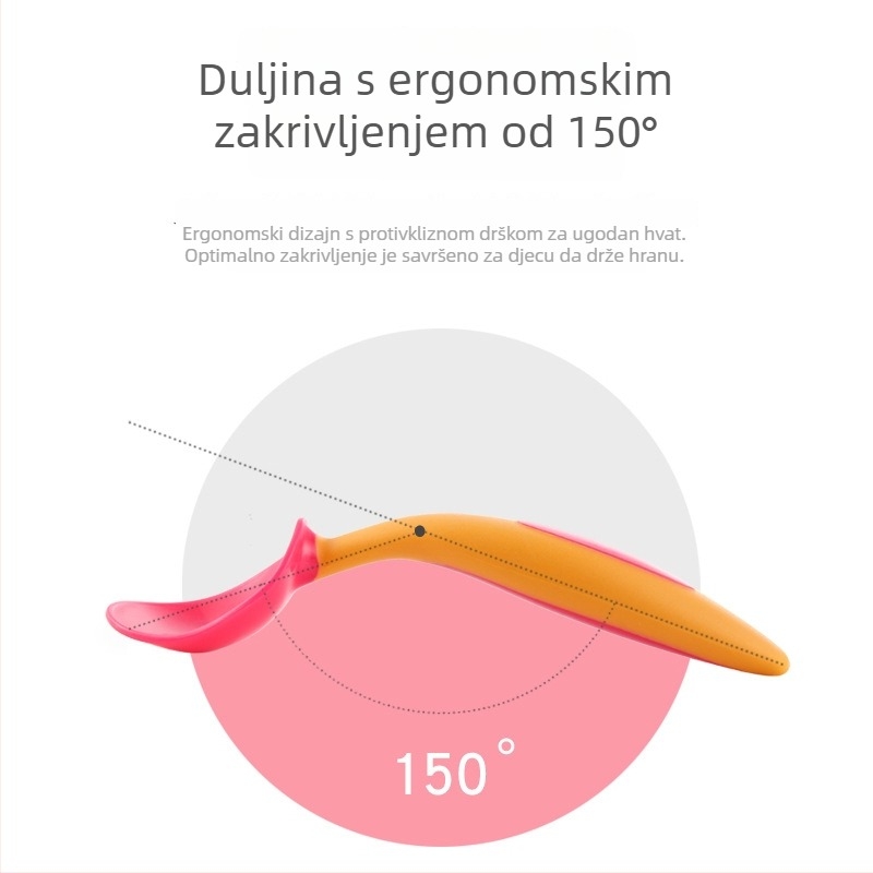 Set za učenje prehrane bebinih žlica – minimalistički dizajn, PP materijal, za djecu od 6 mjeseci, 1 komad, Green Sophora Valley