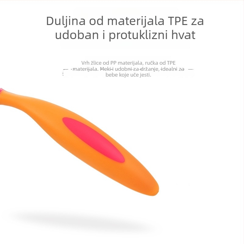 Set za učenje prehrane bebinih žlica – minimalistički dizajn, PP materijal, za djecu od 6 mjeseci, 1 komad, Green Sophora Valley