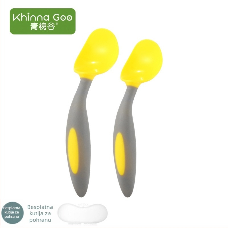 Set za učenje prehrane bebinih žlica – minimalistički dizajn, PP materijal, za djecu od 6 mjeseci, 1 komad, Green Sophora Valley