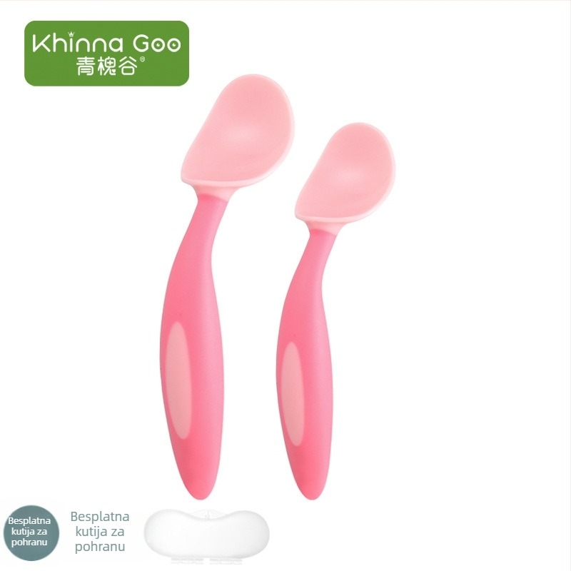 Set za učenje prehrane bebinih žlica – minimalistički dizajn, PP materijal, za djecu od 6 mjeseci, 1 komad, Green Sophora Valley