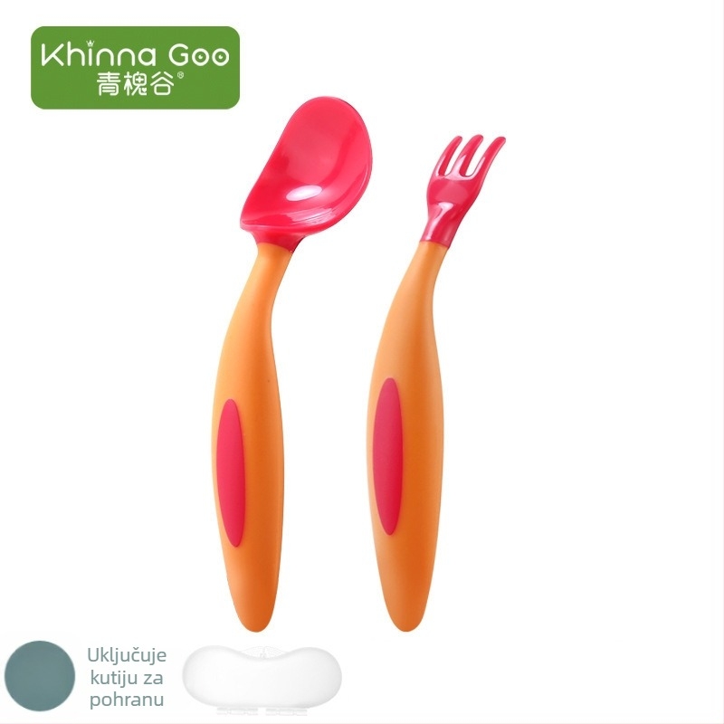 Set za učenje prehrane bebinih žlica – minimalistički dizajn, PP materijal, za djecu od 6 mjeseci, 1 komad, Green Sophora Valley