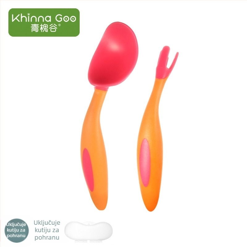 Set za učenje prehrane bebinih žlica – minimalistički dizajn, PP materijal, za djecu od 6 mjeseci, 1 komad, Green Sophora Valley