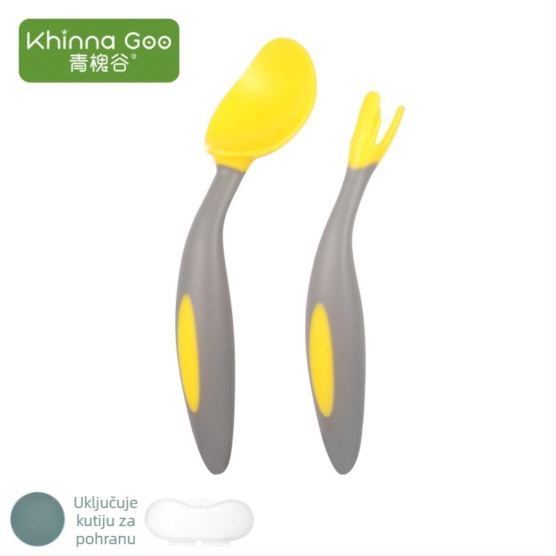 Set za učenje prehrane bebinih žlica – minimalistički dizajn, PP materijal, za djecu od 6 mjeseci, 1 komad, Green Sophora Valley