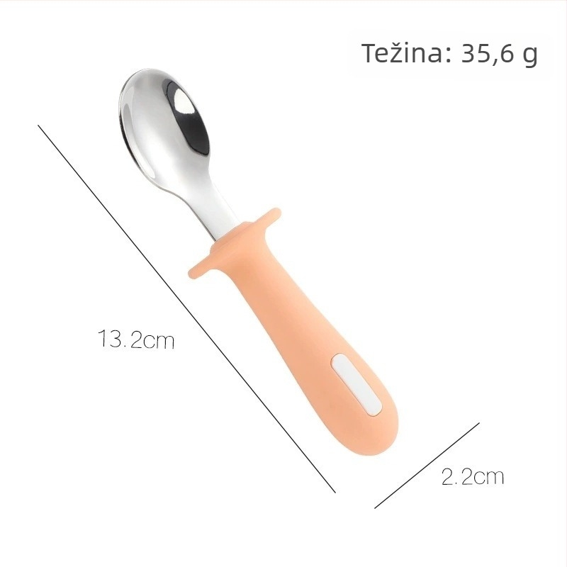 Set dječjih žlica i vilica od nehrđajućeg čelika 304, za djecu od 6 mjeseci, dvodijelni set, crtani stil