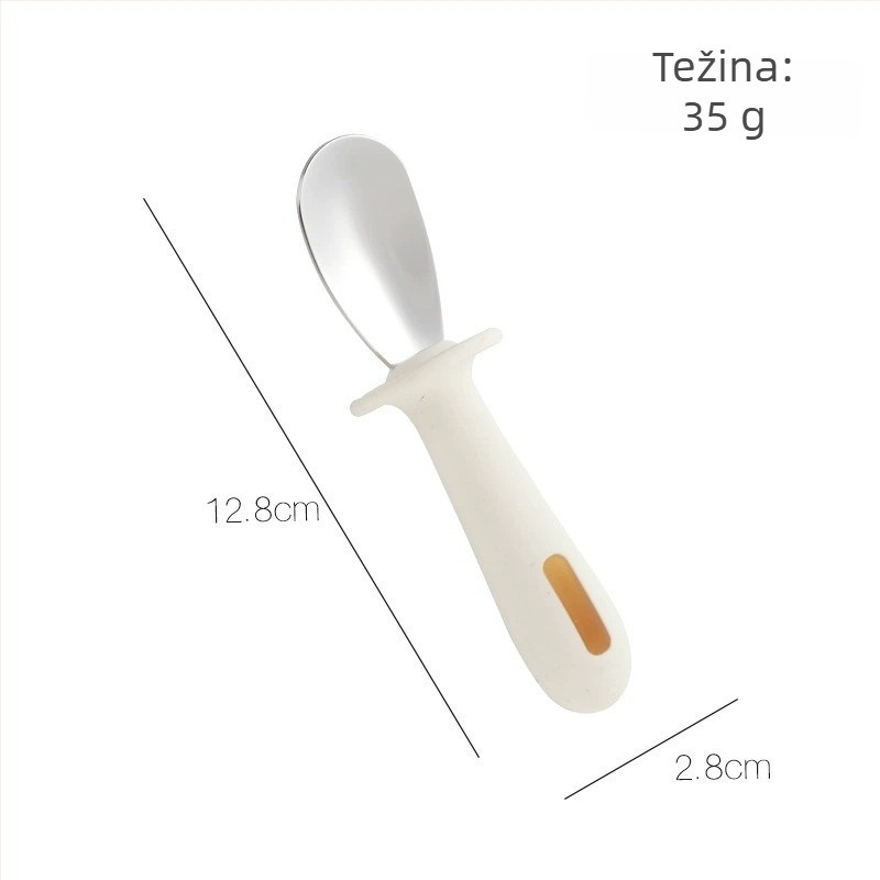 Set dječjih žlica i vilica od nehrđajućeg čelika 304, za djecu od 6 mjeseci, dvodijelni set, crtani stil