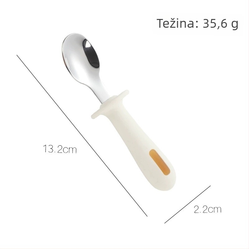 Set dječjih žlica i vilica od nehrđajućeg čelika 304, za djecu od 6 mjeseci, dvodijelni set, crtani stil