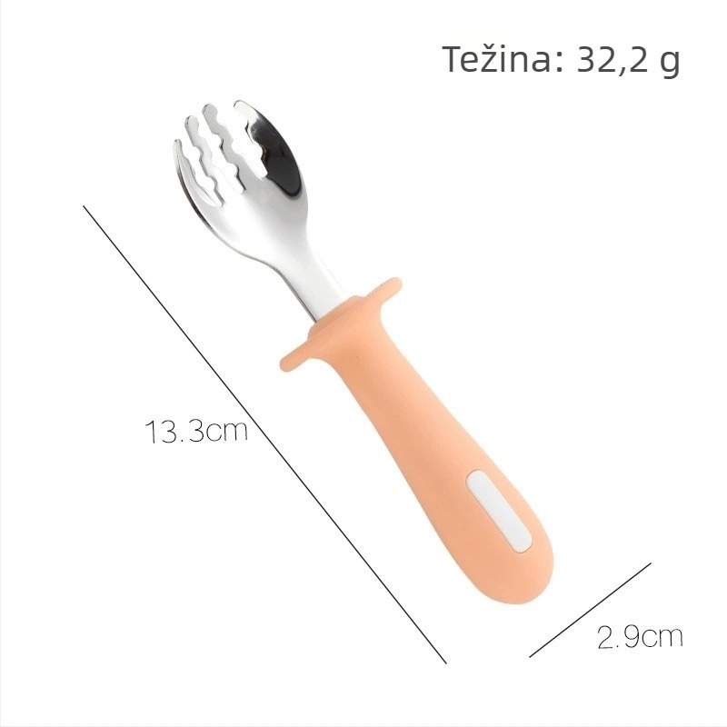 Set dječjih žlica i vilica od nehrđajućeg čelika 304, za djecu od 6 mjeseci, dvodijelni set, crtani stil