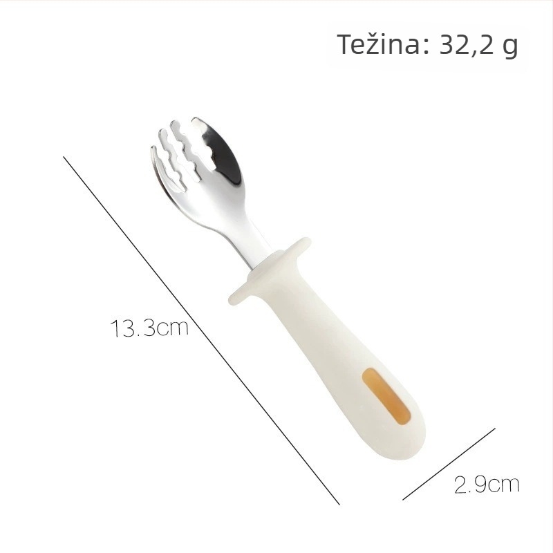 Set dječjih žlica i vilica od nehrđajućeg čelika 304, za djecu od 6 mjeseci, dvodijelni set, crtani stil