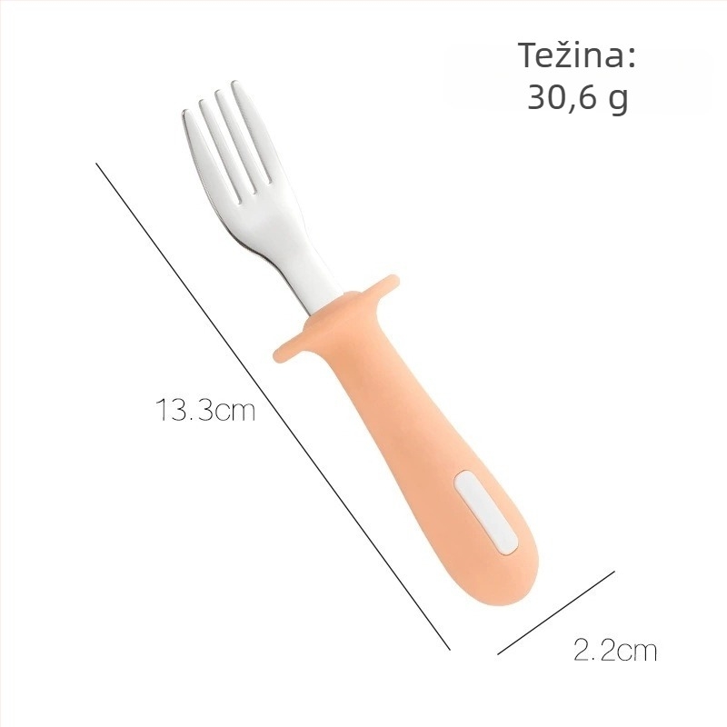 Set dječjih žlica i vilica od nehrđajućeg čelika 304, za djecu od 6 mjeseci, dvodijelni set, crtani stil