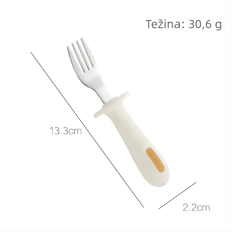 Set dječjih žlica i vilica od nehrđajućeg čelika 304, za djecu od 6 mjeseci, dvodijelni set, crtani stil