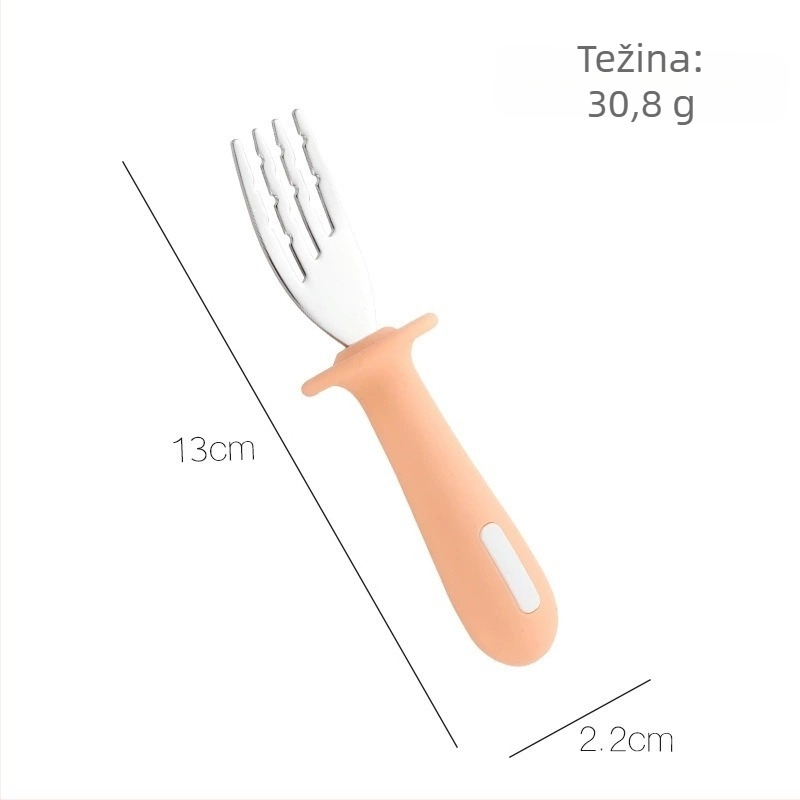 Set dječjih žlica i vilica od nehrđajućeg čelika 304, za djecu od 6 mjeseci, dvodijelni set, crtani stil